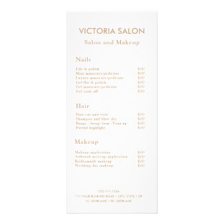 Simple Modern Chic Unique White Salon Makeup Rack Card