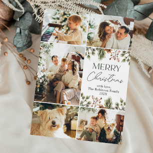 Simple Modern Christmas Greeting Photo  Holiday Card