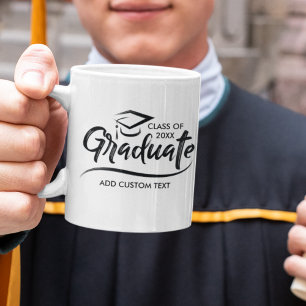 Simple Modern Class of Year 20XX Custom Graduation Coffee Mug