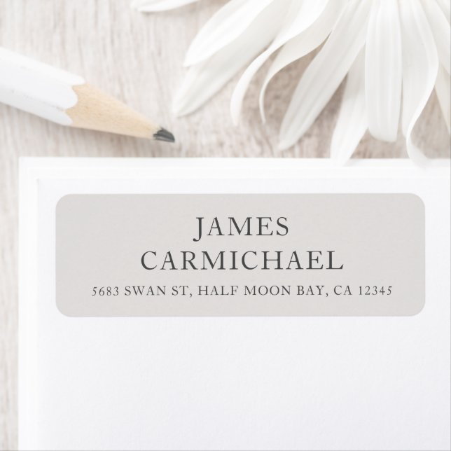 Simple Modern Classic Grey Adresse de retour (En situation)