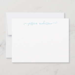 Simple Modern Classic Light Sky Baby Blue Script Card