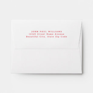 Simple Modern Classic Red Name Adresse Enveloppe