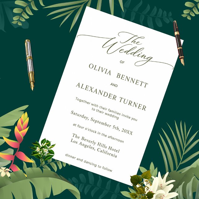 Simple Modern Classic Sage Wedding Invitation (Creator Uploaded)