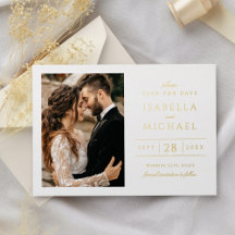 Simple Modern Classy Luxury Photo Save the Date