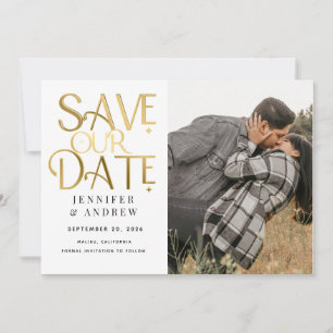Simple Modern Classy   Photo Save the Date  Invitation