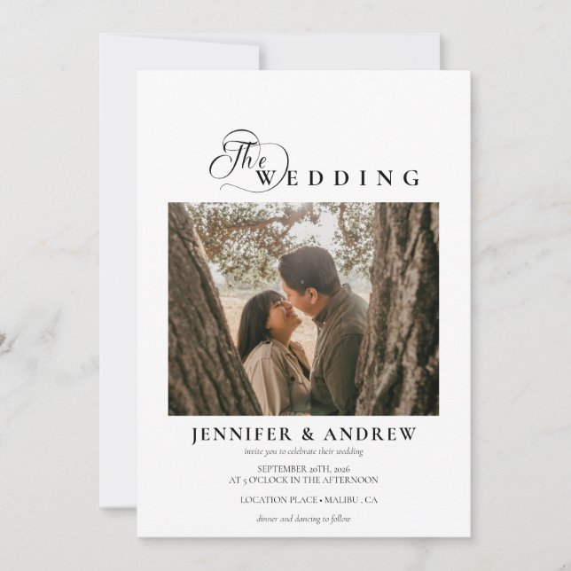 Simple Modern Classy | Photo Wedding Invitation (Front)