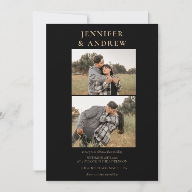 Simple Modern Classy | Photo Wedding Invitation (Front)