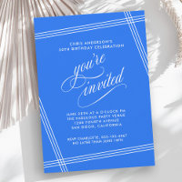 Simple Modern Cobalt Blue Birthday Party