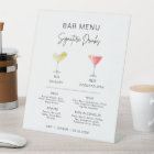 Simple Modern Cocktail Signature Drink Bar Menu