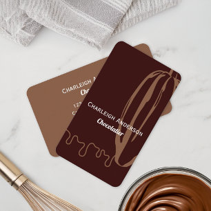 Simple Modern Cocoa Pod Chocolate Shop Chocolatier Business Card