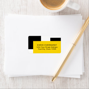 Simple Modern Colour Block Yellow White and Black Label