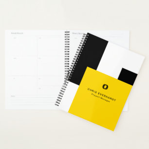 Simple Modern Colour Block Yellow White and Black Planner