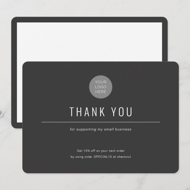 Simple-Modern-Coloured background-Business Thank Y You Card (Front/Back)