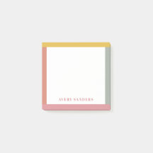 Simple Modern Colourful Border Name Post-it Notes