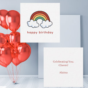 Simple Modern Colourful Rainbow Happy Birthday Card