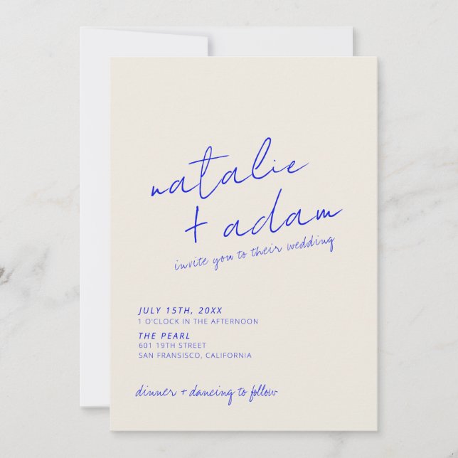 Simple Modern Colourful Retro Fun Whimsical Weddin Invitation (Front)