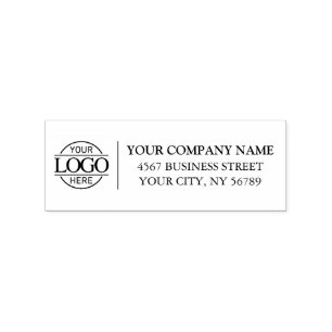 Simple Modern Company Business Logo Return Address Rubber Stamp
