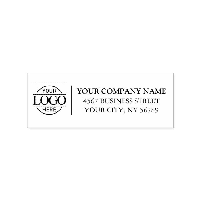 Simple Modern Company Business Logo Return Address Rubber Stamp (Stamped)