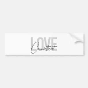 Simple, modern, cool design Love Connecticut Bumper Sticker