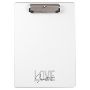 Simple, modern, cool design Love Connecticut Clipboard