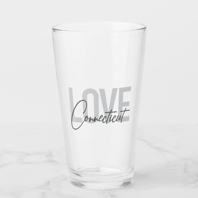 Simple, modern, cool design Love Connecticut Glass (Front)