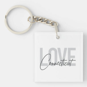 Simple, modern, cool design Love Connecticut Keychain