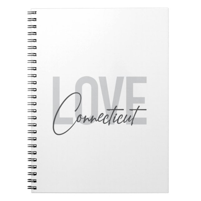 Simple, modern, cool design Love Connecticut Notebook (Front)