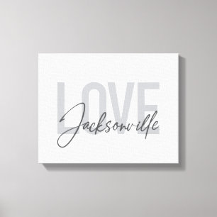 Simple, modern, cool design Love Jacksonville Canvas Print
