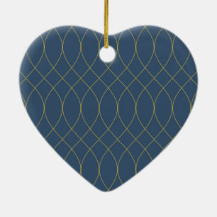 Simple, modern, cool, trendy curvy, wavy lines ceramic ornament