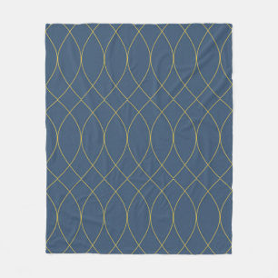 Simple, modern, cool, trendy curvy, wavy lines fleece blanket