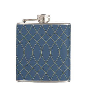 Simple, modern, cool, trendy curvy, wavy lines hip flask