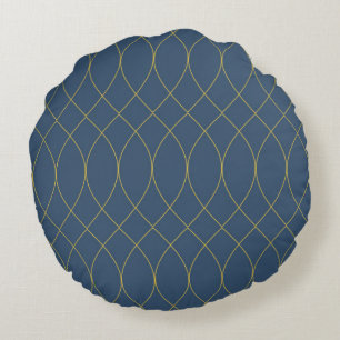 Simple, modern, cool, trendy curvy, wavy lines round pillow