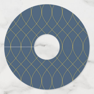 Simple, modern, cool, trendy curvy, wavy lines wine glass tag