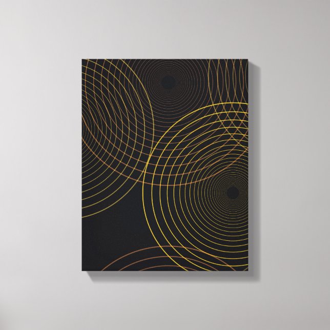 Simple, modern, cool, trendy thin line circles canvas print (Front)