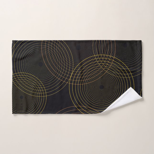 Simple, modern, cool, trendy thin line circles hand towel (Hand Towel)