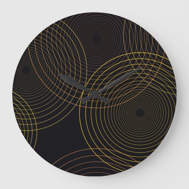 Simple, modern, cool, trendy thin line circles large clock (Front)