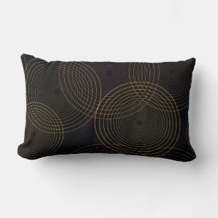 Simple, modern, cool, trendy thin line circles lumbar pillow