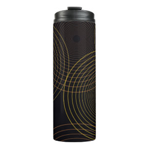 Simple, modern, cool, trendy thin line circles thermal tumbler