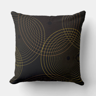 Simple, modern, cool, trendy thin line circles throw pillow