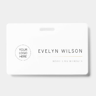 Simple Modern Corporate Employee Logo Name ID Badge