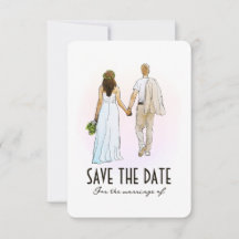Simple Modern Couple Flat Save The Date Card