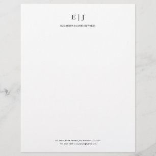 Simple Modern Couple Monogram Initials Letterhead