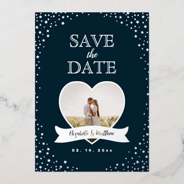 Simple Modern Couple Photo Wedding Save The Date (Front)