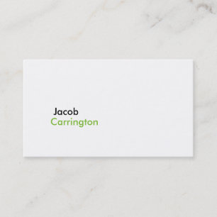 Simple Modern Crisp White 2 Business Card