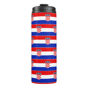Simple Modern Croatia National Flag blue red Thermal Tumbler