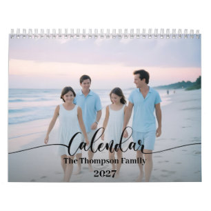 Simple Modern Custom 14 Photos Family 2027 Calendar