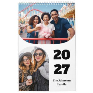 Simple Modern Custom 26 Photos Family 2027 Calendar