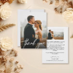 Simple Modern Custom 2 Wedding Photos  Thank You Card<br><div class="desc">Express your gratitude in style with the Simple Modern Custom Wedding 2 Photos Thank You Card Templates. These personalized templates offer a sleek and versatile way to convey your appreciation to your loved ones who shared in your special day. The templates feature a clean and modern design, allowing you to...</div>