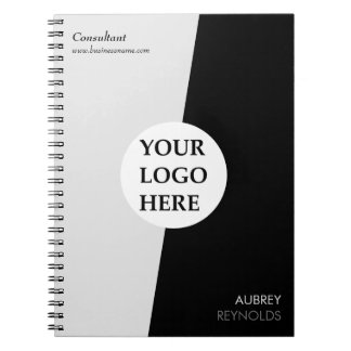 Simple Modern Custom Black And White Professional Notebook