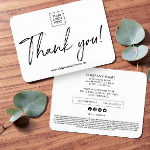 Simple Modern Custom Business Logo Coupon Promo Card
